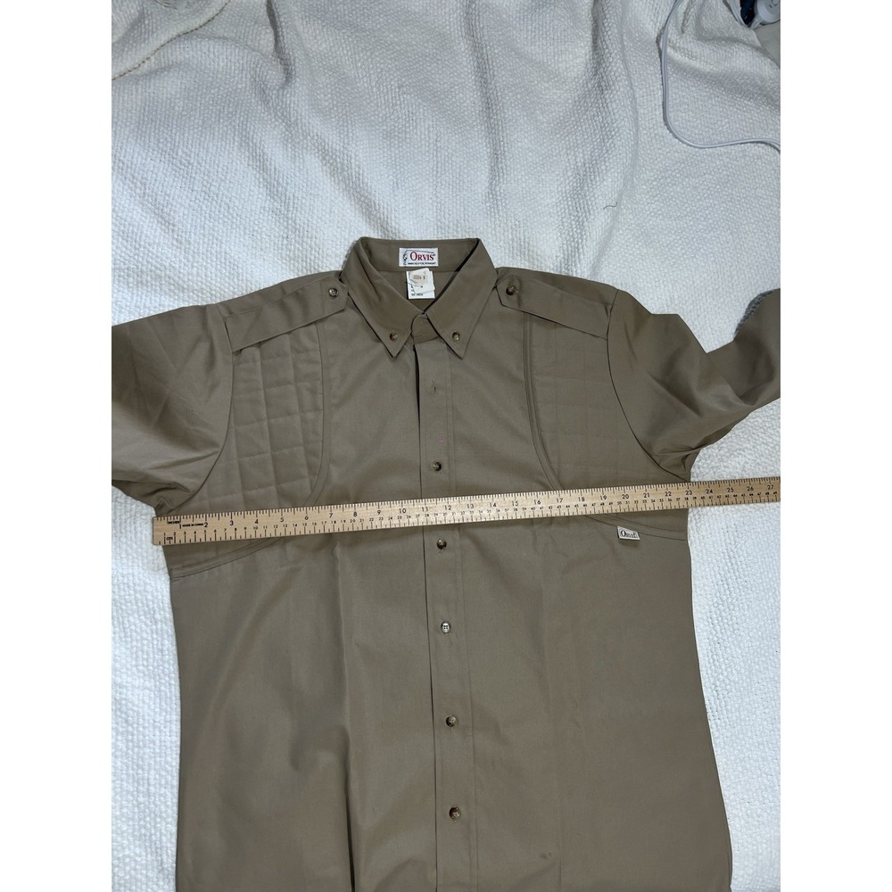 Vintage 70s 80s Orvis Men's Beige Button-Down Shirt M Long Sleeve - Picture 5 of 9